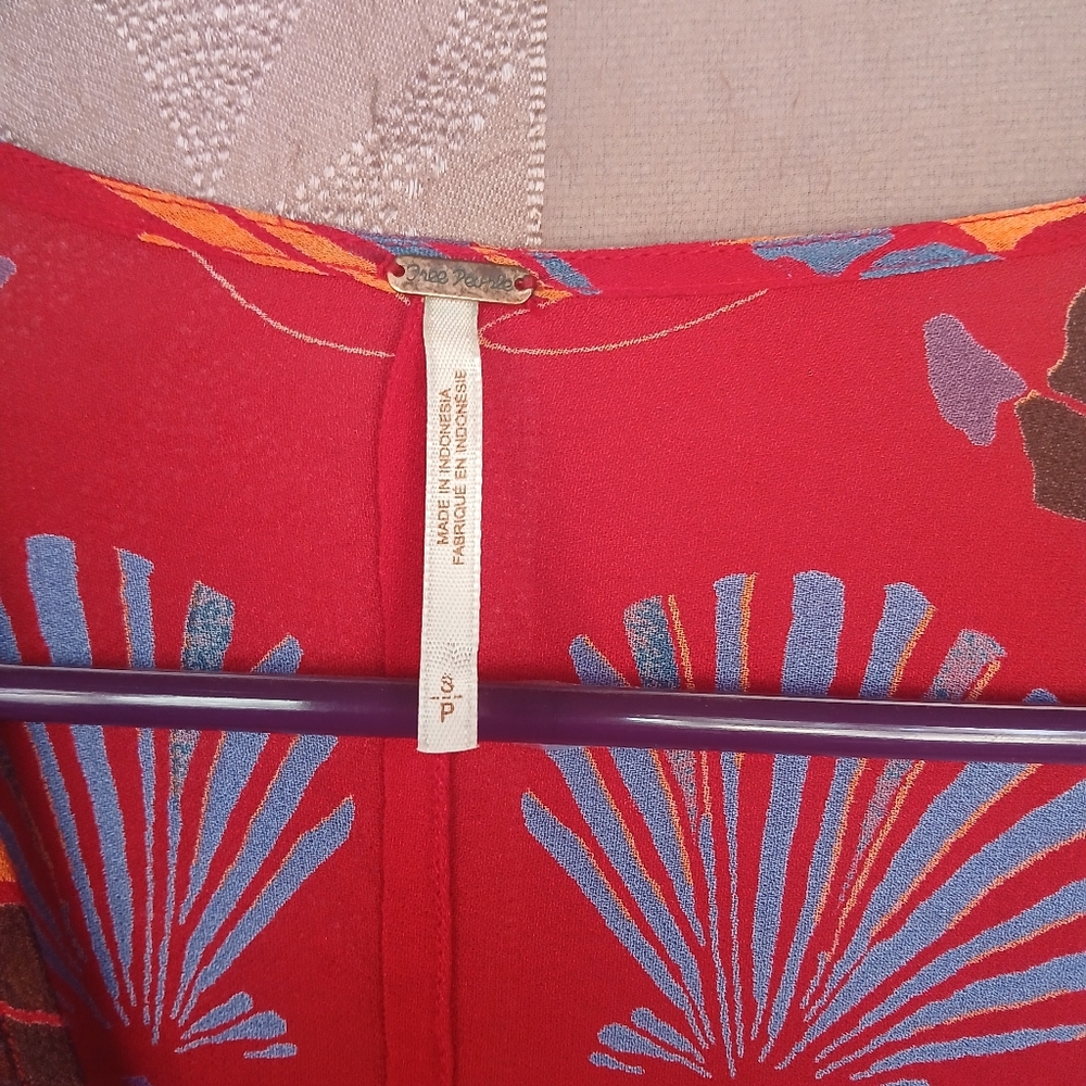 💎 Free People Women's Top Beneath The Sea Dolman Sleeve Sheer Boho - Picture 5 of 12